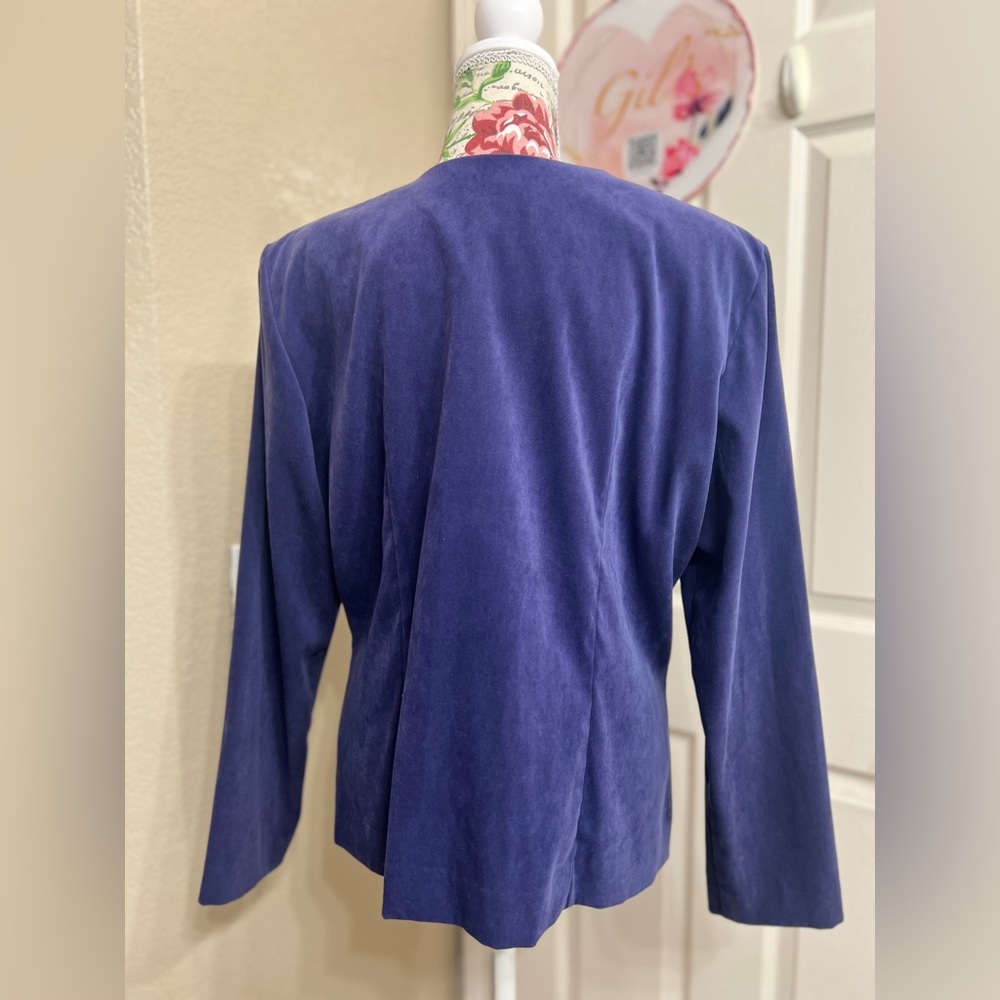 Leslie Fay Purple and Blue Colorblock Blazer - Picture 3 of 8